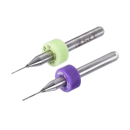 uxcell PCB Drill Bits 0.3mm 0.4mm Tungsten Carbide Rotary Tool CNC Engraving Print Circuit Board Micro Drill Bits 1/8 Inch Shank 30 Pcs