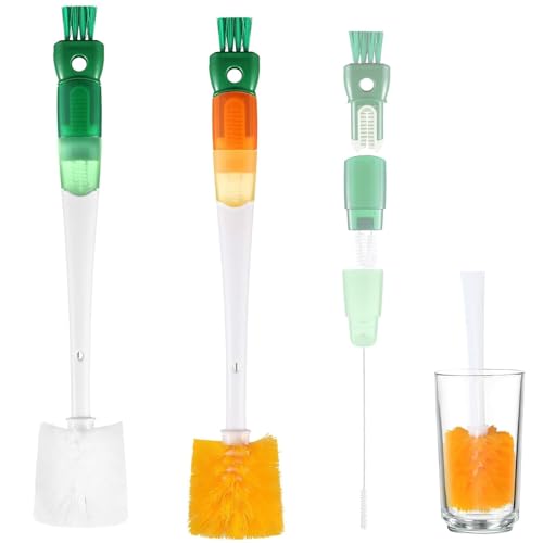 2pcs Bottle Brush, 5-In-1 Bottle Brush, Bottle Cleaner Brush, Straw Cleaner Brush, Baby Bottle Brush, Water Bottle Brush, Multifunctional Water Bottle Cleaning Brush, for Cleaning Various Cups