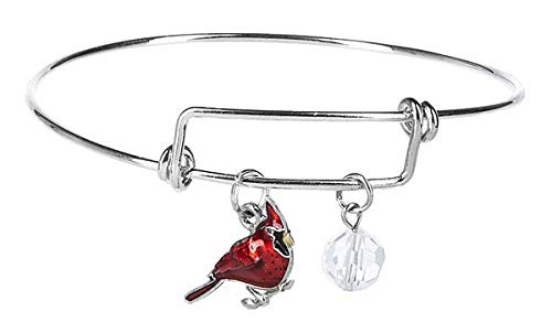 Midwest-CBKGanz Always in My Heart Cardinal Wire Bracelet with Grey&White Crystal and Red Cardinal Charm Memorial Sympathy Gift