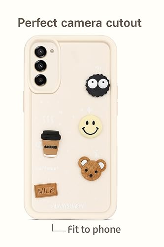Image of COLORflow Back Cover Compatible with Samsung Galaxy S20 FE 4G / 5G | Cute Fun Cartoon 3D Ball Coffee Silicone Case (White) | Designer Camera and Body Protected Back Cover