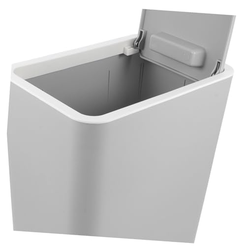 Caneca de basura rectangular gris 15 L miniatura 3