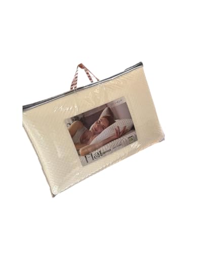 Image of Flat Memory Pillow | Low Profile Memory Foam Pillow for Back and Stomach Sleepers | Breathable Soft Cover | Ergonomic Slim Design | Suitable for Kids and Adults