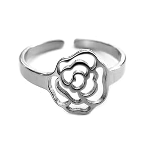 SIMBOLIKS Anillo Flor Rosa de Sant Jordi Ajustable, Diada de