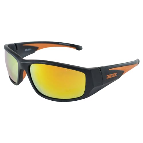 Epoch Eyewear Salerno Golf Sport Sunglasses Black-Orange Frame with Orange Mirror Lens