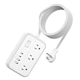 Extension Cord 15 ft, Power Strip with 6 Outlets 4 USB Charger(2 USB C Port), Flat Plug Outlet Extender Long Cord, Protection for Indoor, Home, Office Supplies, Dorm Room Essentials