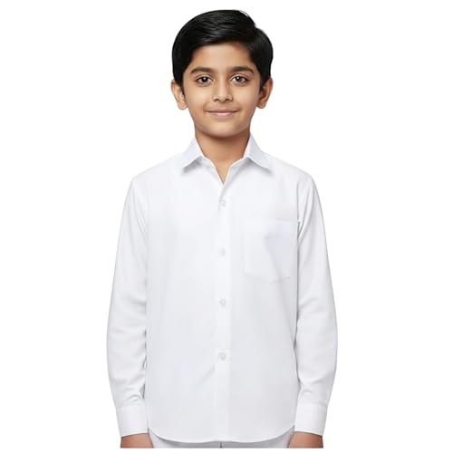 Image of White Shirt Full Sleeve 100% Cotton | Boys | School Uniform