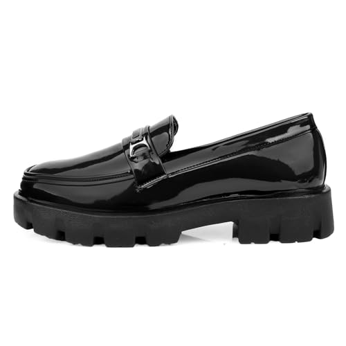 Image of WUGATTI Men's Patent Leather Comfortable & Office Wear Slip-On Loafers