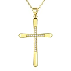 B,Pave Cross Pendant - Gold