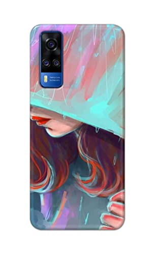 Image of PRINTFIDAA Pretty Woman Under The Umbrella Painting Printed Designer Hard Case for Vivo Y31 Back Cover -(e) RPM1007