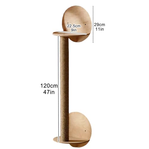 Rascador de pared para gato con estante y sisal 120 cm miniatura 6