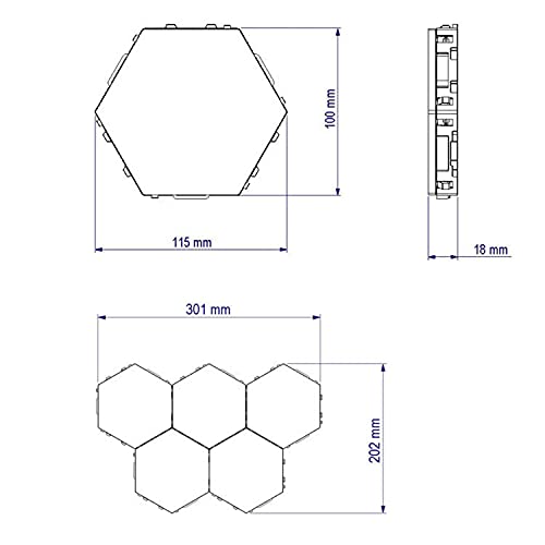 Image of Hexagonal Wall Light, Touch Sensitive Modular DIY Lights Geometry Splicing Hex LED Night Light for Living Room, Bedrooms, DIY Lovers, Gifts (3 PCS)