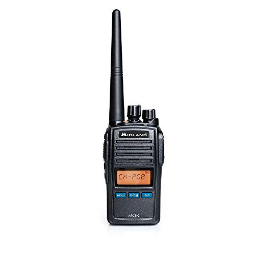 Midland Arctic VHF Marine Band Radio Transceptor de Mano con Triple función de Reloj