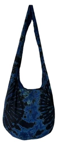 Image of TIE DYE Bohemian Hipster Hobo Boho Hippie Crossbody Bag Purse Black Tone 39 inch