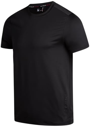Spyder Mens Athletic Shirts - Short Sleeve Quick Dry Moisture Wicking Shirts for Men - Activewear Gym Shirt for Workout