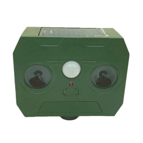 aelah 動物撃退器 害獣撃退 害獣対策器 猫よけ LEDフラッシュライト 赤外線センサー 二つ 超音波スピーカー ソーラーパネル IP65 猫/鳥/犬よけ 猫避け 差し込み&壁掛け型の両用 超音波害獣対策器 (大型デュアルスピーカー(下向きフラッシュな