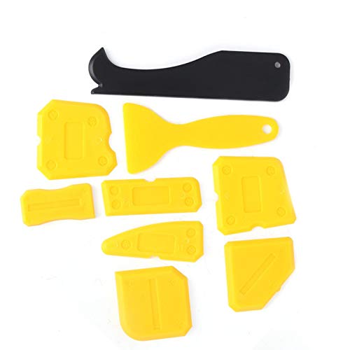 Dissolvant de mastic, 9 pièces Kit d'outils de calfeutrage Kit d'outils de dissolvant de mastic de silicone avec outil de finition de mastic de dissolvant de calfeutrage