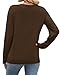 WIHOLL Womens Sweaters Dressy Casual Lightweight Long Sleeve Chocolate Brown Fall Clothes V Neck Business Casual Outfits Travel Vacation Clothes Soft Cozy Knit Pullovers Tops M