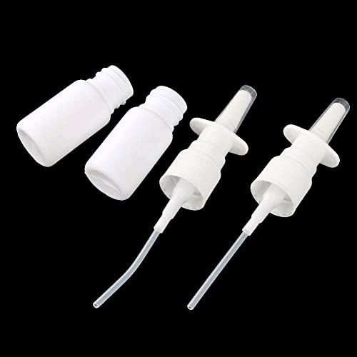 2Pcs Empty Refillable White Plastic Medical Nasal Spray Bottles Pump Sprayer Container Vial Pot For Saline Water Wash Applications Deft Design #TOP2