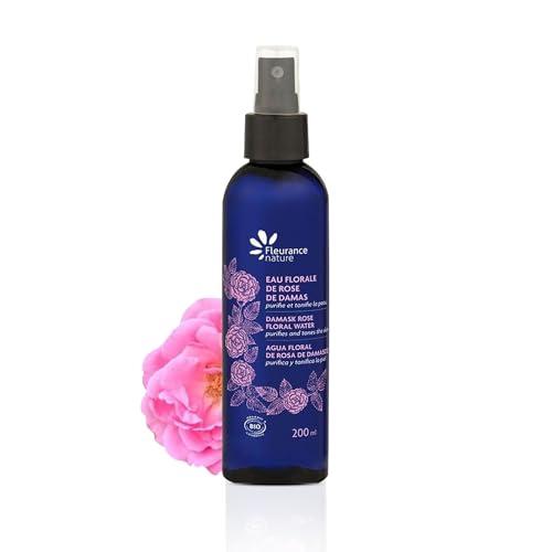 Fleurance Nature- Agua Floral Rosa de Damasco Bio- 200ml- Cuidado Facial mujer- Tonificante y desmaquillante- Certificacion Cosmos Ecocert-26128