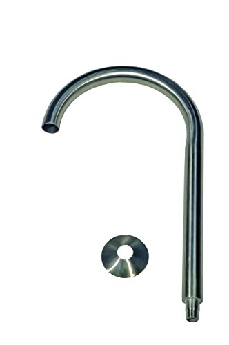 Intergarden Wasserauslauf WE03 Edelstahl Roundinkl. Rosette Wasser Auslauf Überlauf für Garten etc.