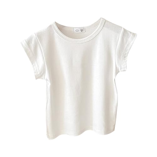 Girls Short Sleeve Basic T Shirt Solid Cotton Soft Lightweight Tees Crewneck Sport Tops for School Outdoor Sport