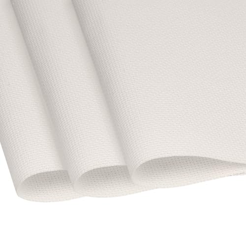 Cross Stitch Fabric 14 Count Aida Cloth 28 x 19 Inch Large Size Classic Reserve Cross Stitch Supplies Embroidery Fabric for Home DIY Craft Decoration Handmade Light Beige