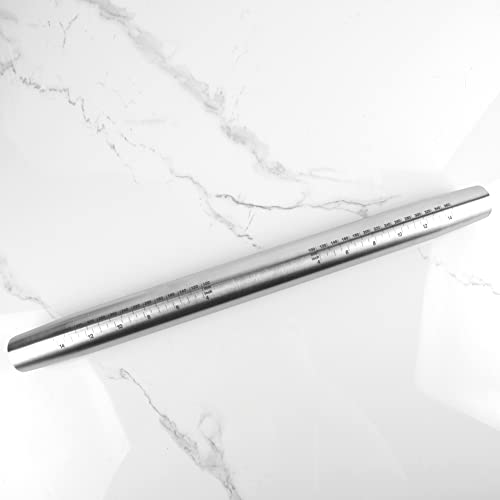 Guowall Rouleau à pâtisserie en acier inoxydable, rouleau à pâtisserie 44,5 cm Cover