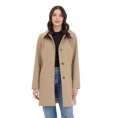 Image of Michael Kors Women's Single Breasted Raincoat With Detachable Hood