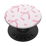 Aesthetic Ribbons Pattern Coquette Bows Pink PopSockets Adhesive PopGrip