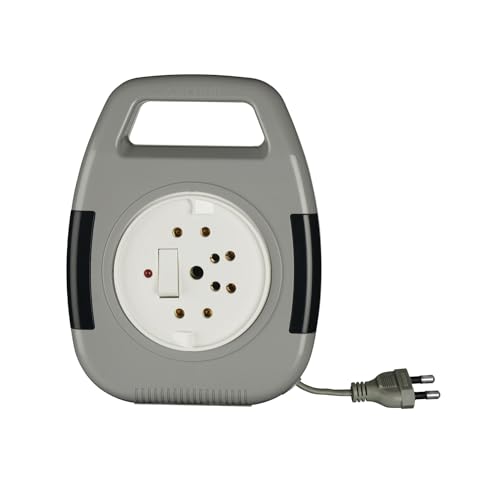 Image of Anchor by Panasonic 6A 2 Pin Flex Box with Indicator & Handle | 8 Mtr Extension Flex Box for Home, Office (Grey, 5219)