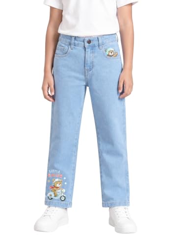 Image of KiddoPanti Boys Regular Fit Denim Pant | Stretch Poly Cotton Denim | Regular Fit Full Length Pant | Back Elasticated & Button with Zip Open Fly