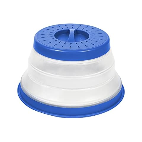 Tovolo 47013-305 Small Collapsible Microwave, Lid for Reheating Food, Meal Prep Gadget, No Mess Folding Bowl Cover Kitchen Tool, Stratus Blue Cover