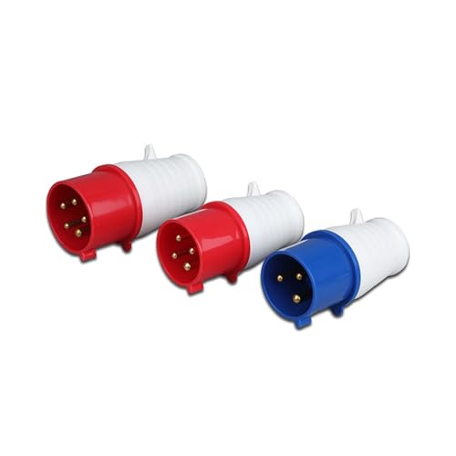 Conectores industriales de 3 y 4 pines con clavija exterior de 16A y 380V contra polvo y agua