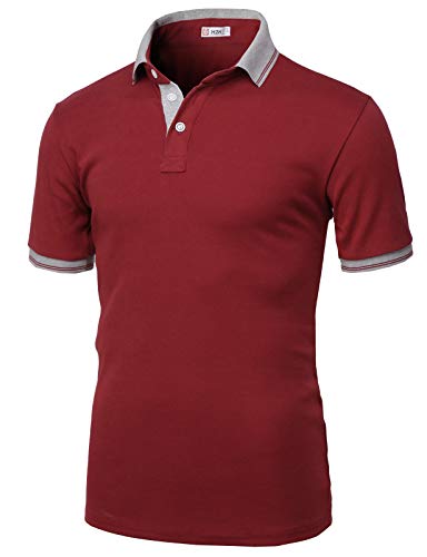 image for H2H Mens Casual Slim Fit Short Sleeve Button Down Color Effect Collar 
