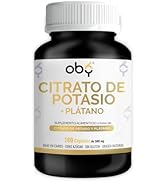 OBY Citrato de Potasio 1000 mg | Potasio enriquecido con plátano |180 Cápsulas | Potasio Suplemen...