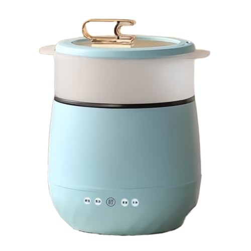 Jopsavmミニ独立炊飯器、多機能、お粥調理モード、保温機能、小型家電、ファッショナブルで持ち運びが簡単 (スカイブルー,蒸し器付き)