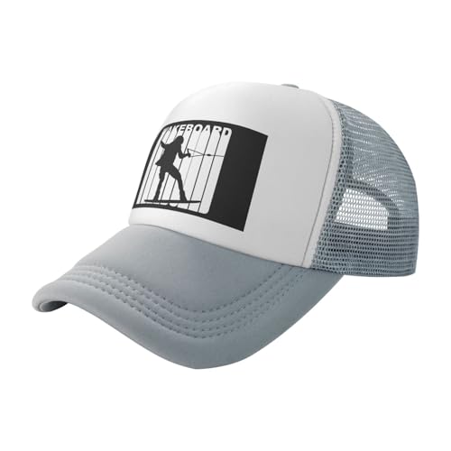 Silhouette Wakeboard Trucker Hat Snapback Mesh Baseball Cap Unisex