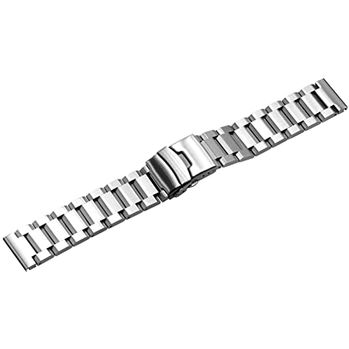 Juntan 18mm 20mm 22mm 24mm Classic Stainless Steel Watch Band Silver Black Brushed Metal Watch Strap for Women Men Watch Replacement Band Double Buckle