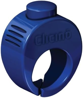 Karen Pryor Anillo Clicker Clicino grande para perros y cachorros – Entrenamiento de perros manos libres con anillo ergonómico para el dedo y cierre de tirar – Sonido fuerte y claro para un refuerzo eficaz del comportamiento (azul)