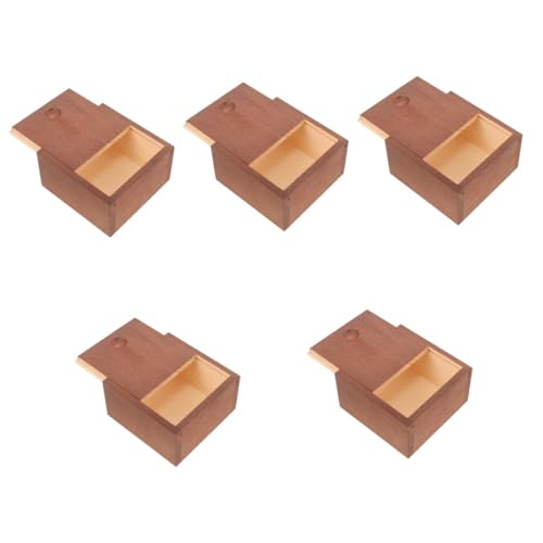 PRETYZOOM 5piezas Caja De Almacenamiento De Madera Con Tapa...