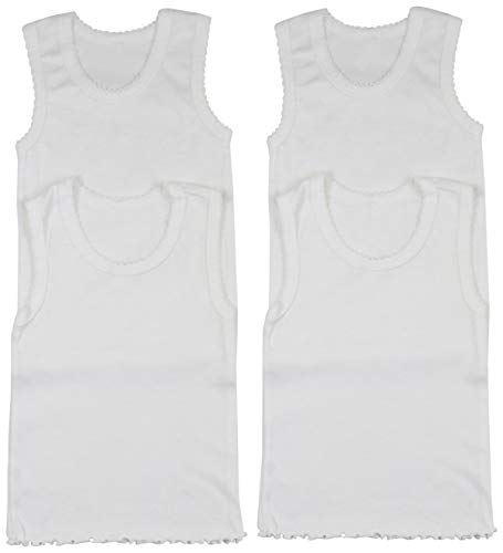 Image of ToBeInStyle Girl's 4 Pack 100% Cotton Ruffle Hem Tank Tops Super Soft Undershirts