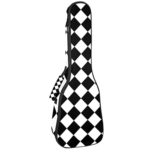 Sac à dos pour ukulélé concert et soprano noir et blanc 10 mm