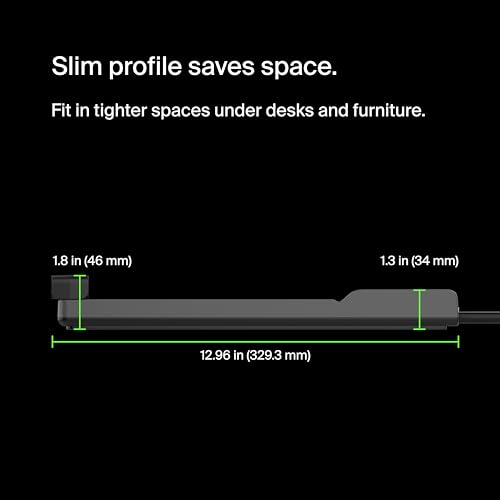 Belkin 8-Outlet Power Strip Surge Protector with 6-Foot Power Cord and Telephone Protection, BE108200-06