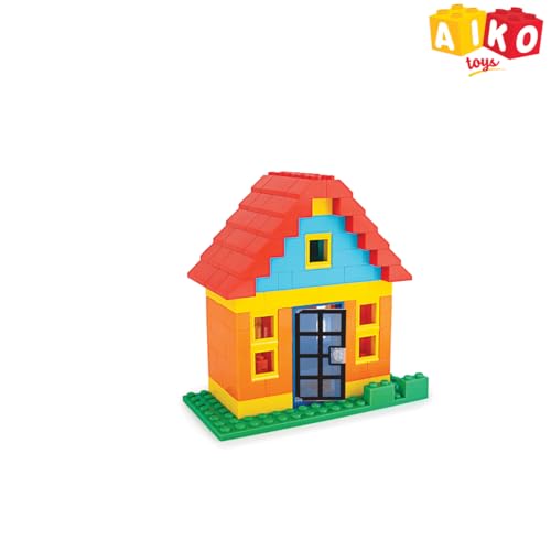 Image of AIKO Town House Set No. 2 | 144 Premium ABS Plastic Building Blocks | Multi-Colour Construction Toy for Kids | STEM Educational Blocks with Idea Book | Best Gift for Boys & Girls
