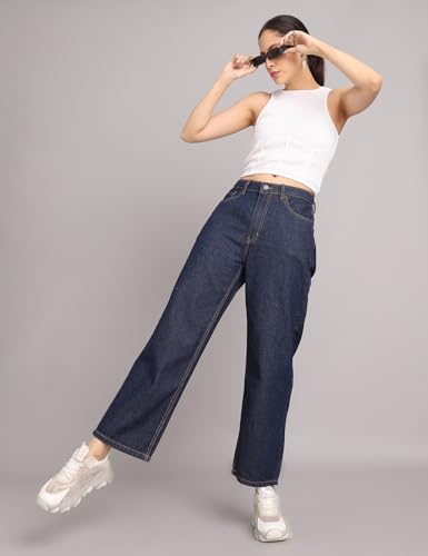 Image of INKD Women's Relaxed Fit Jeans - Mid-Rise | 100% Cotton | Jeans for Women (Available in Plus Sizes)