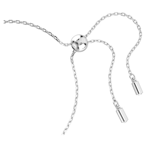 Swarovski Matrix bracelet, Baguette cut, Knot, White, Rhodium plated3