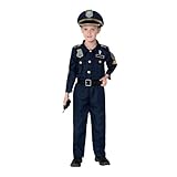 Kinder Polizei Set Polizei Kostüm Kinder 7ltg Deluxe Polizistenkostüm und Rollenspielset Kind Polizeikostüm Hemd, Hose, Hut, Gürtel, Handschellen Pfeife und Ausweis Polizeispielzeug Karneval Cosplay