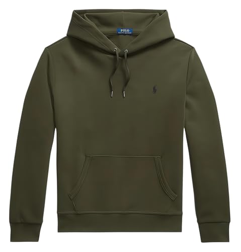 POLO RALPH LAUREN Double Knit Hoodie (UK, Alpha, L, Regular, Regular, Olive)