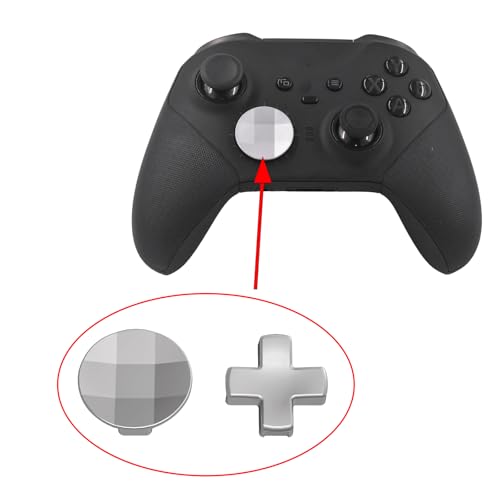 Image of 2 in 1 D-Pads for Xbox Elite 2 Core Controller Stainless Steel D-Pads for Xbox One Elite Series 2 Controller D-Pads Replacement for Xbox One Elite Series 1 Controller (Silver) Type-C Convertor