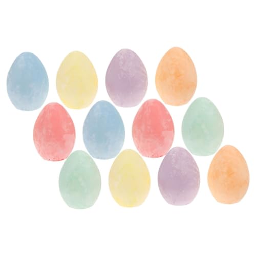 SUPVOX 12Pcs Washable Egg Shaped Chalk for Adults Dust Sidewalk Chalk for Creative Outdoor Art and Play